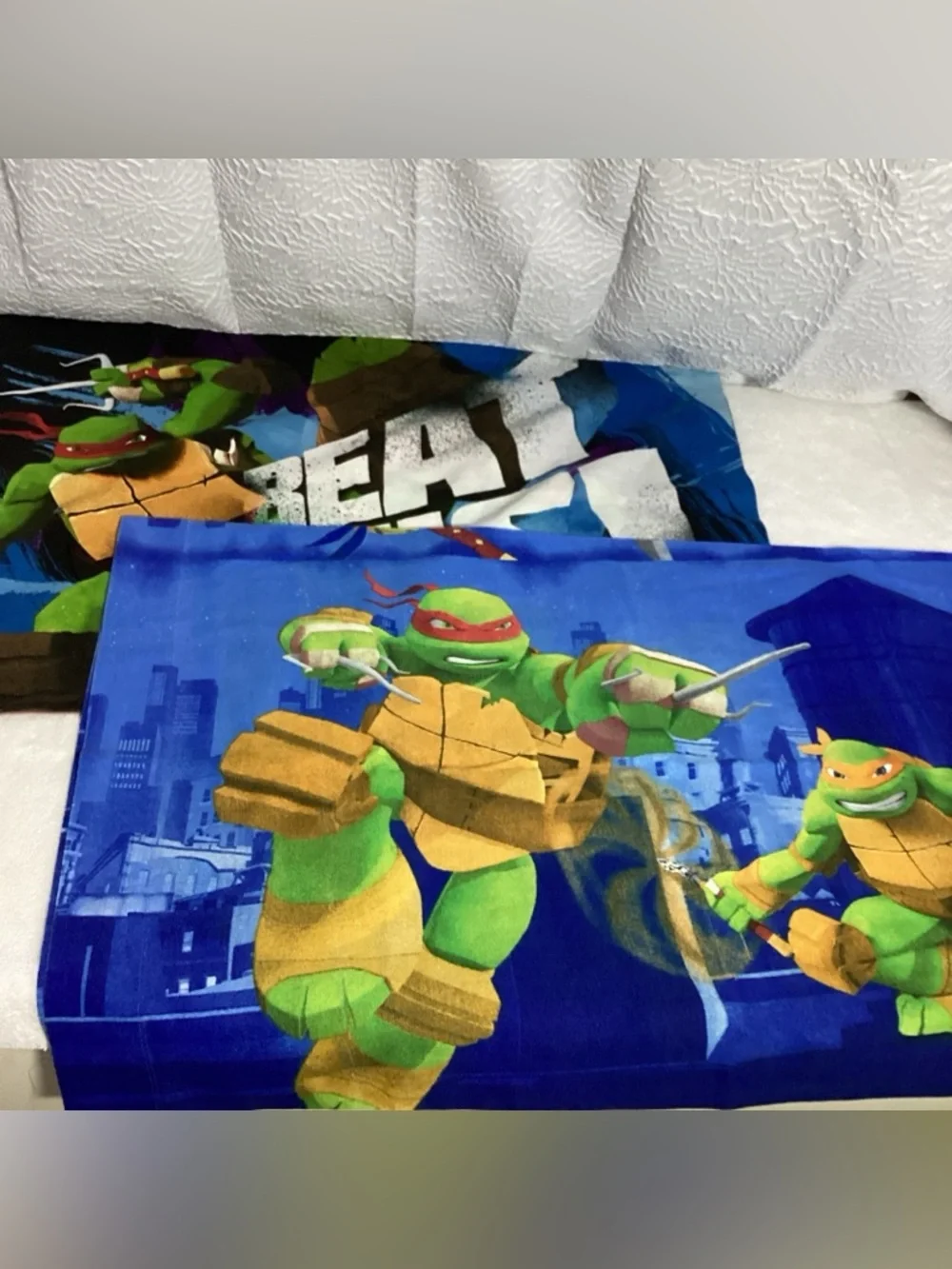 Lot of 2 Nickelodeon Teenage Mutant Ninja Turtles Standard Pillowcases 2014